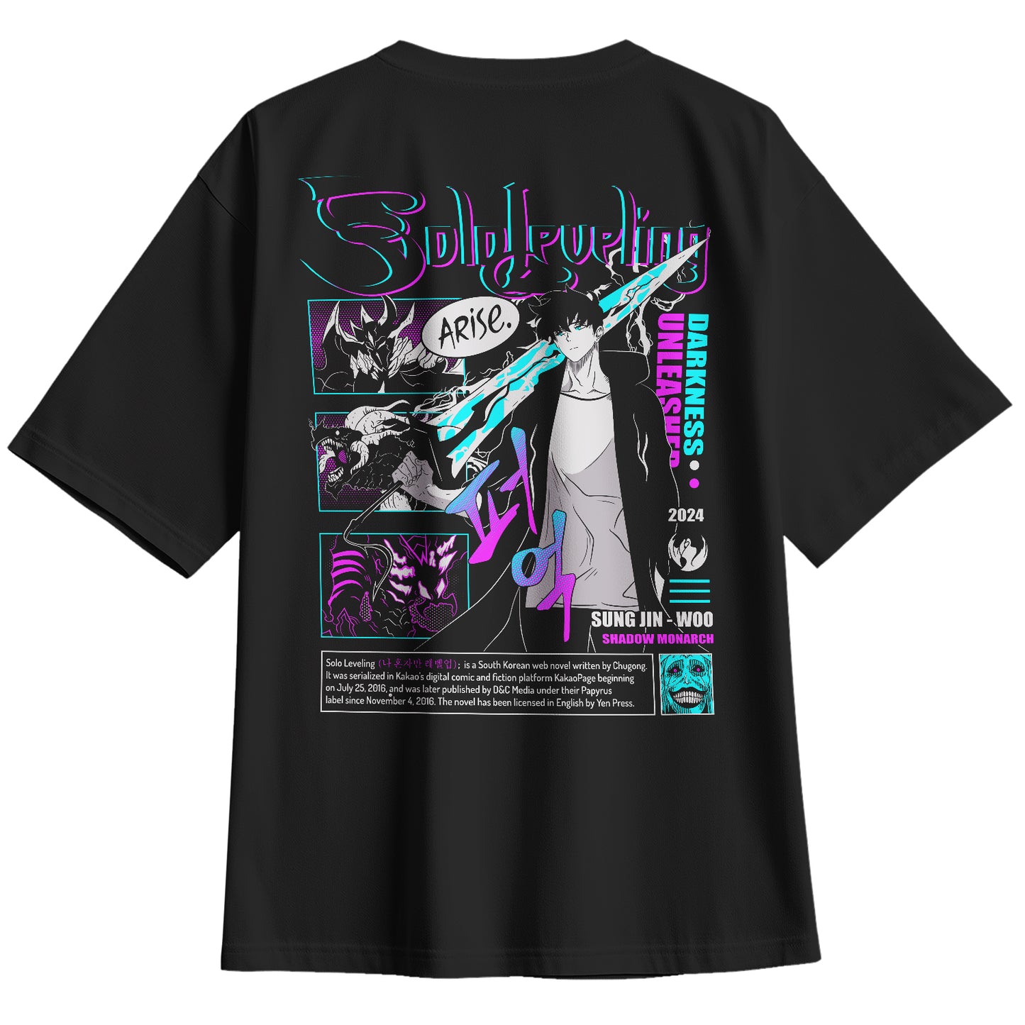 Playera Oversize Solo Leveling Anime Sung Jin Woo