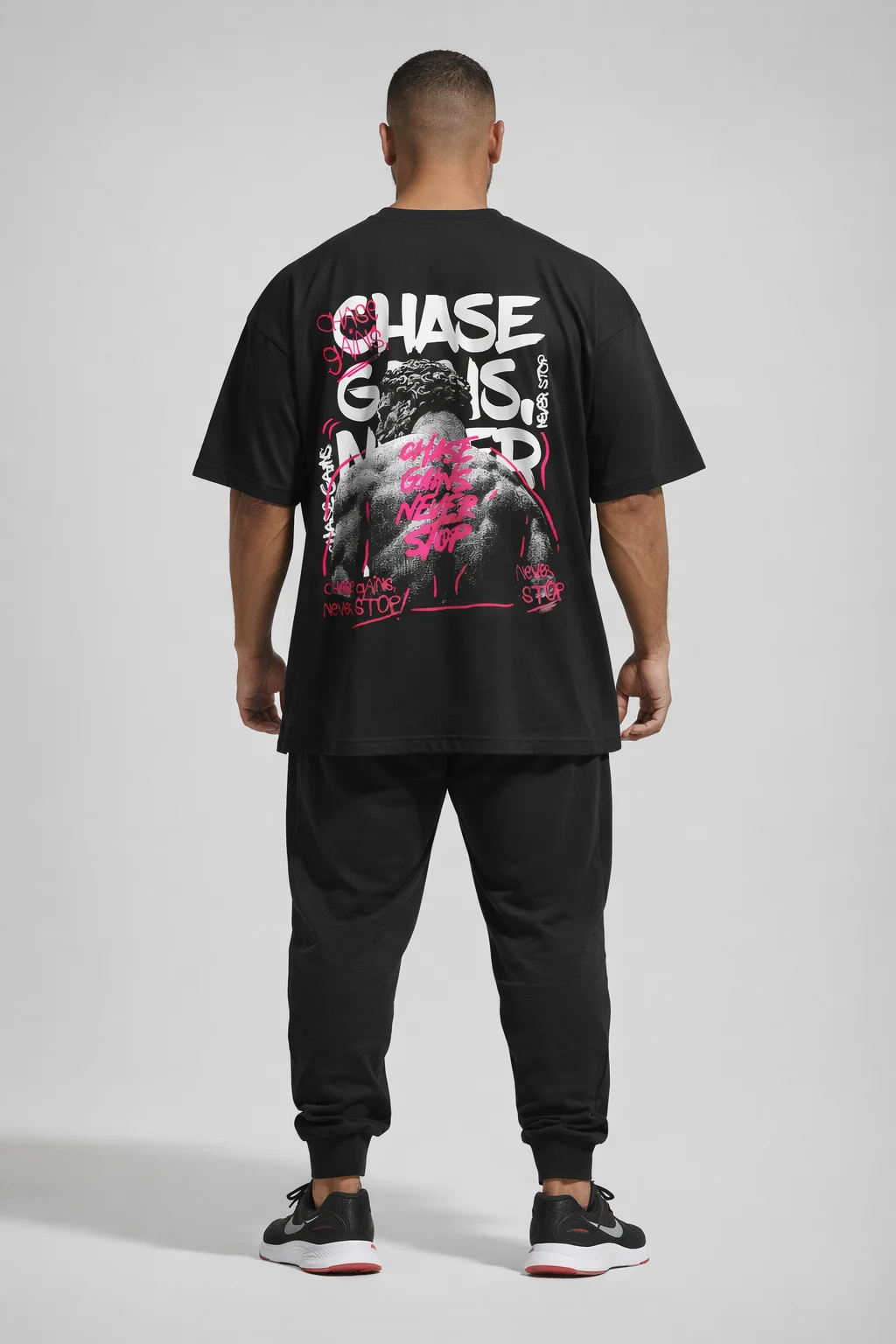 Playera Oversize Chase Gains Never Stop — fotografía 3
