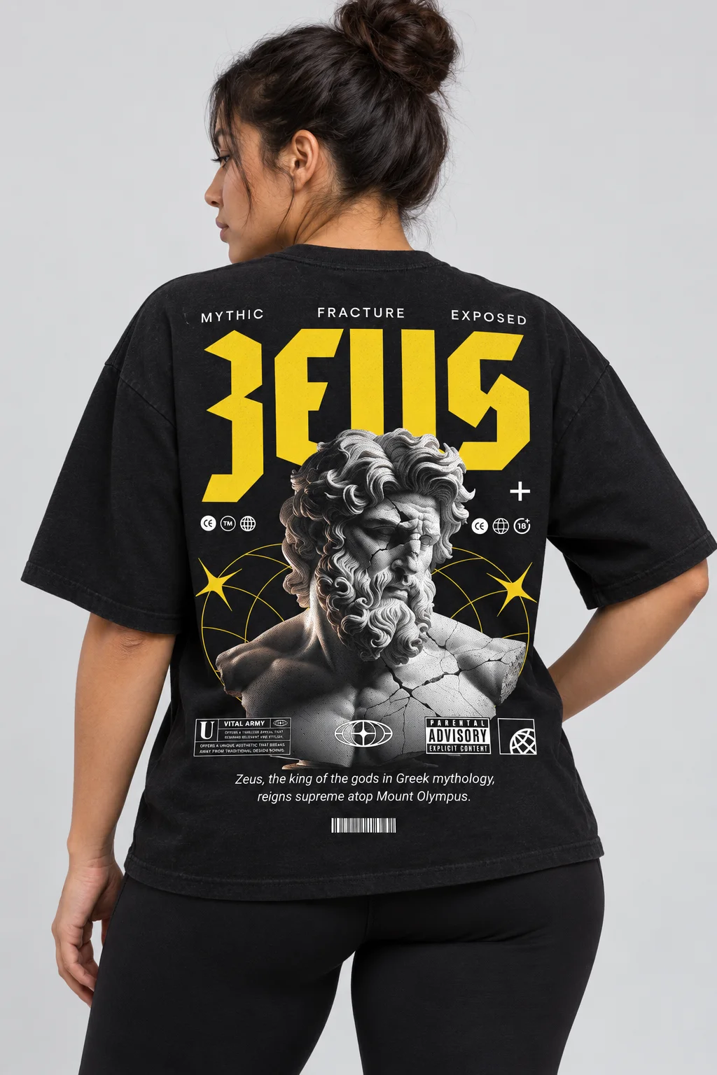 Playera Oversize Zeus Mythic Fracture Exposed — fotografía 3