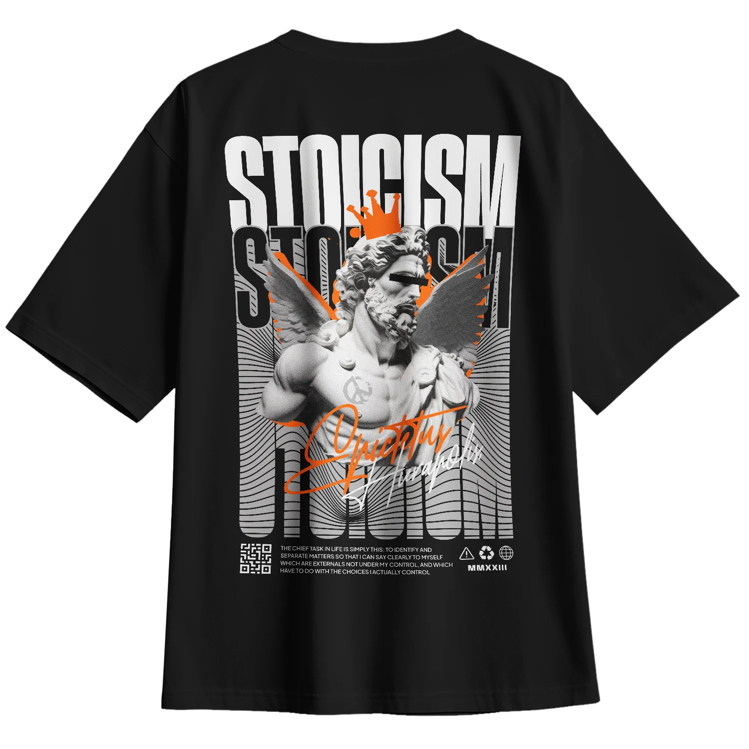 Playera Oversize Stoicism Epictetus — fotografía 2