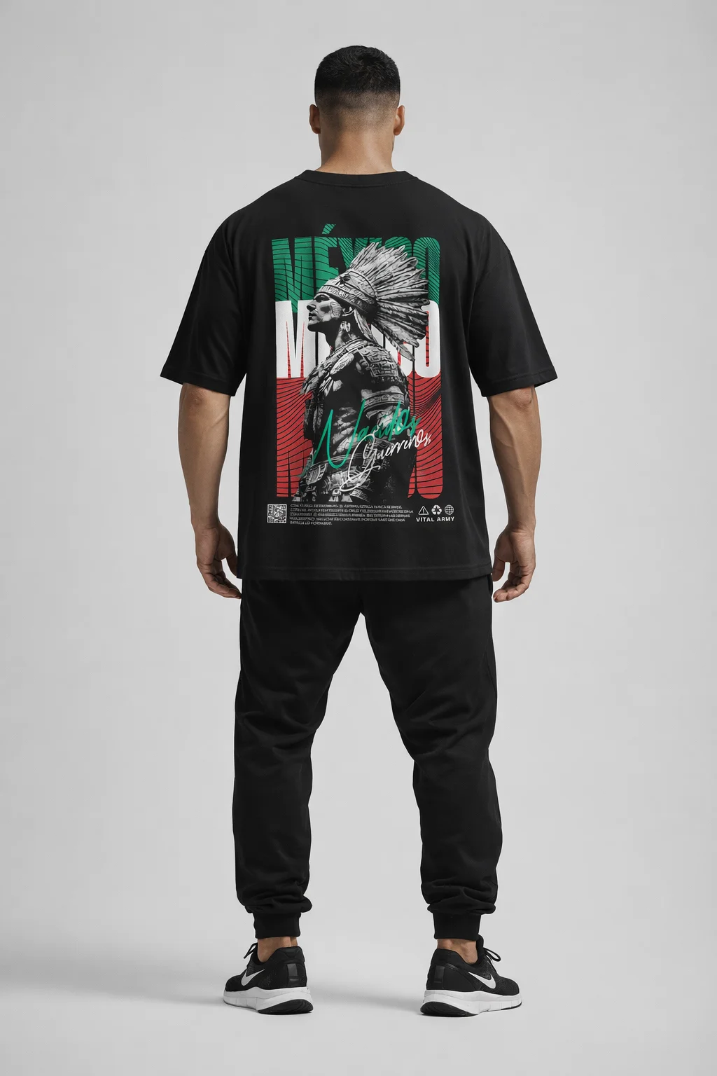 Playera Oversize Nacidos Guerreros México Edición Limitada — fotografía 4