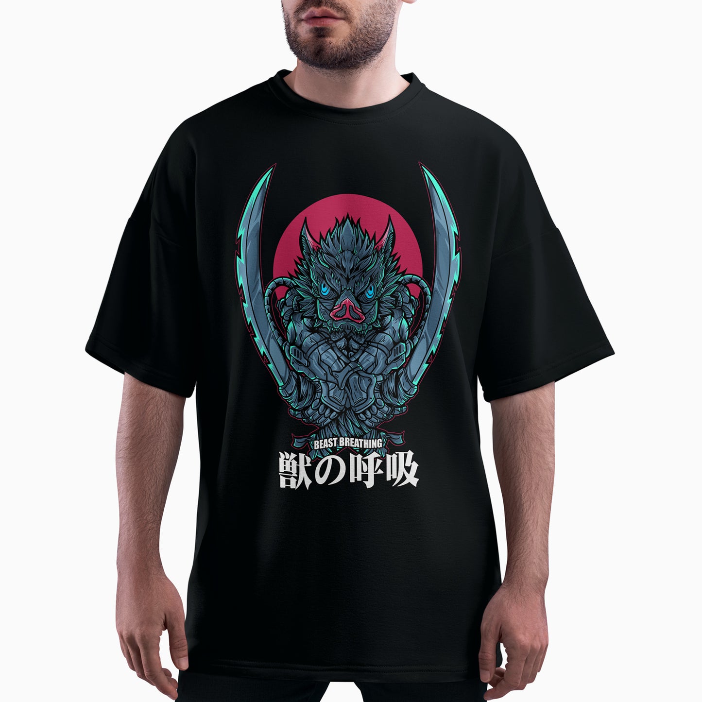 Playera oversize Demon Slayer Inosuke Beast Breathing