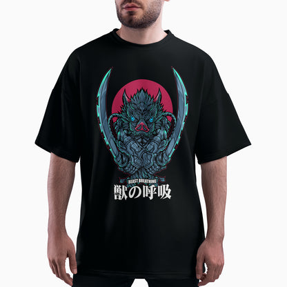 Playera oversize Demon Slayer Inosuke Beast Breathing