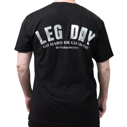 Playera oversize unisex Leg Day plateado