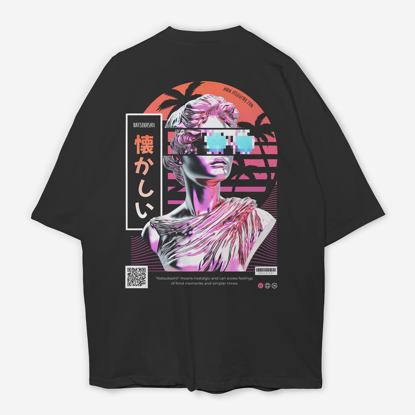 Playera Oversize Retro Wave Natsukashii Japón