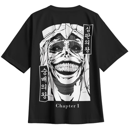 Playera Oversize Solo Leveling Anime White