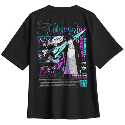 Playera Oversize Solo Leveling Anime Sung Jin Woo